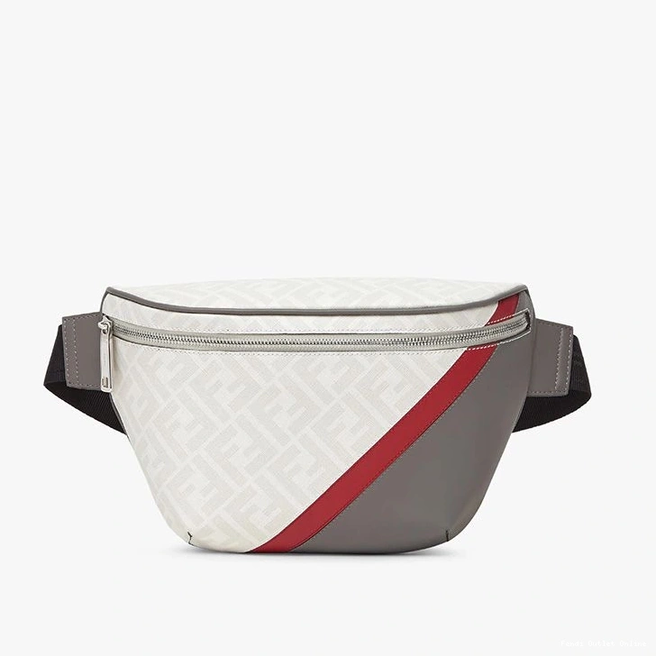 Affordable Motif White Bag Red Fabric Belt Fendi In FF 0823